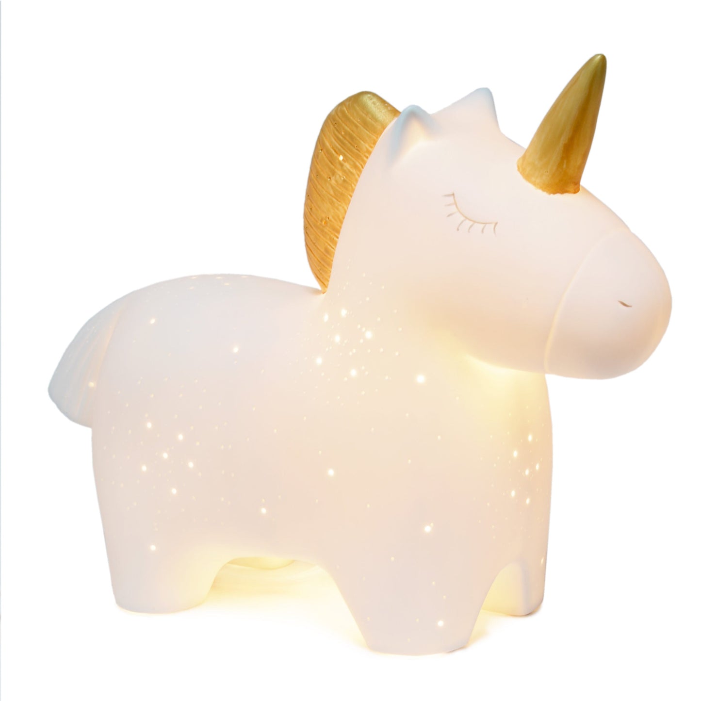 All The Rages Simple Designs Porcelain Unicorn Shaped Table Lamp