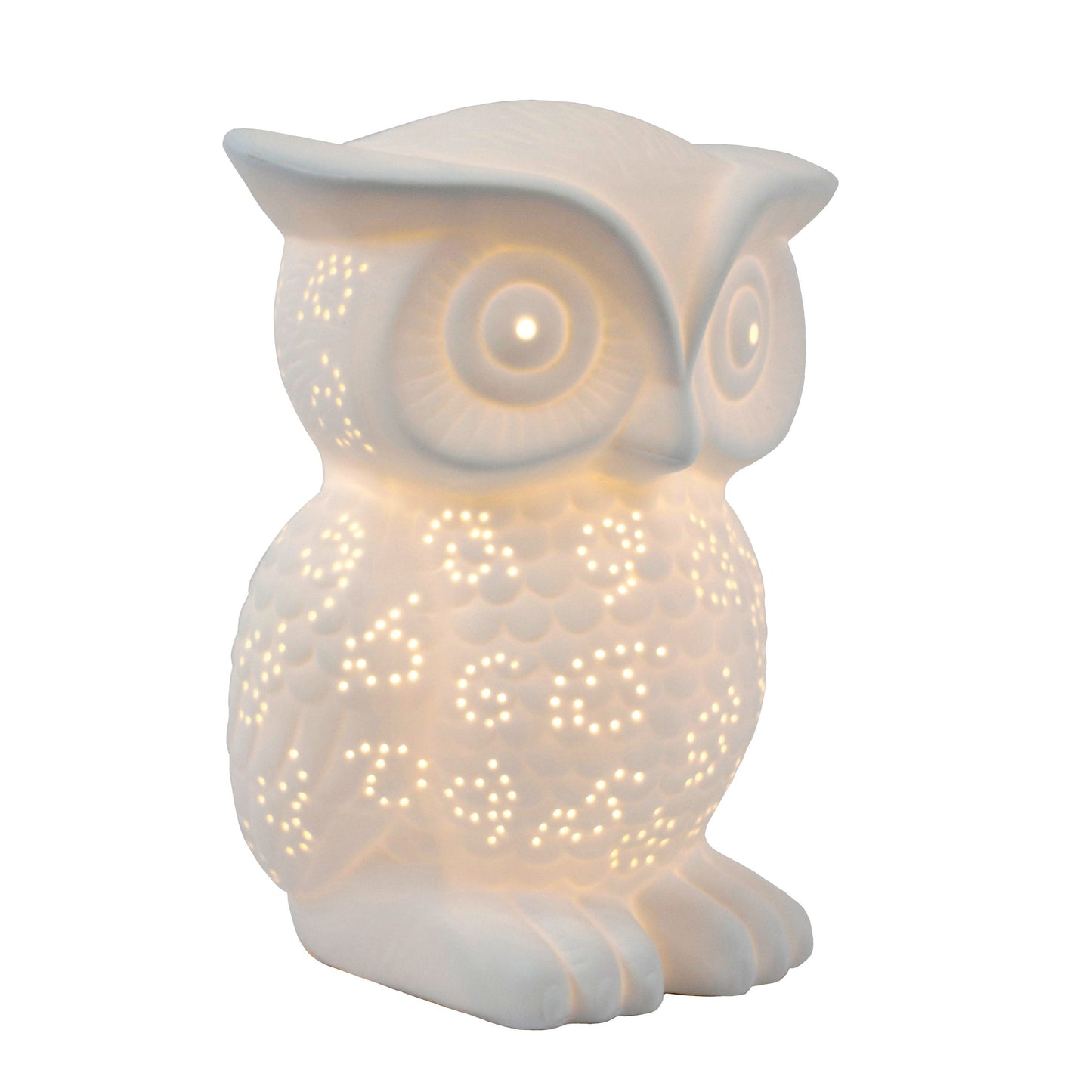 All The Rages Simple Designs Porcelain Wise Owl Shaped Animal Light Table Lamp