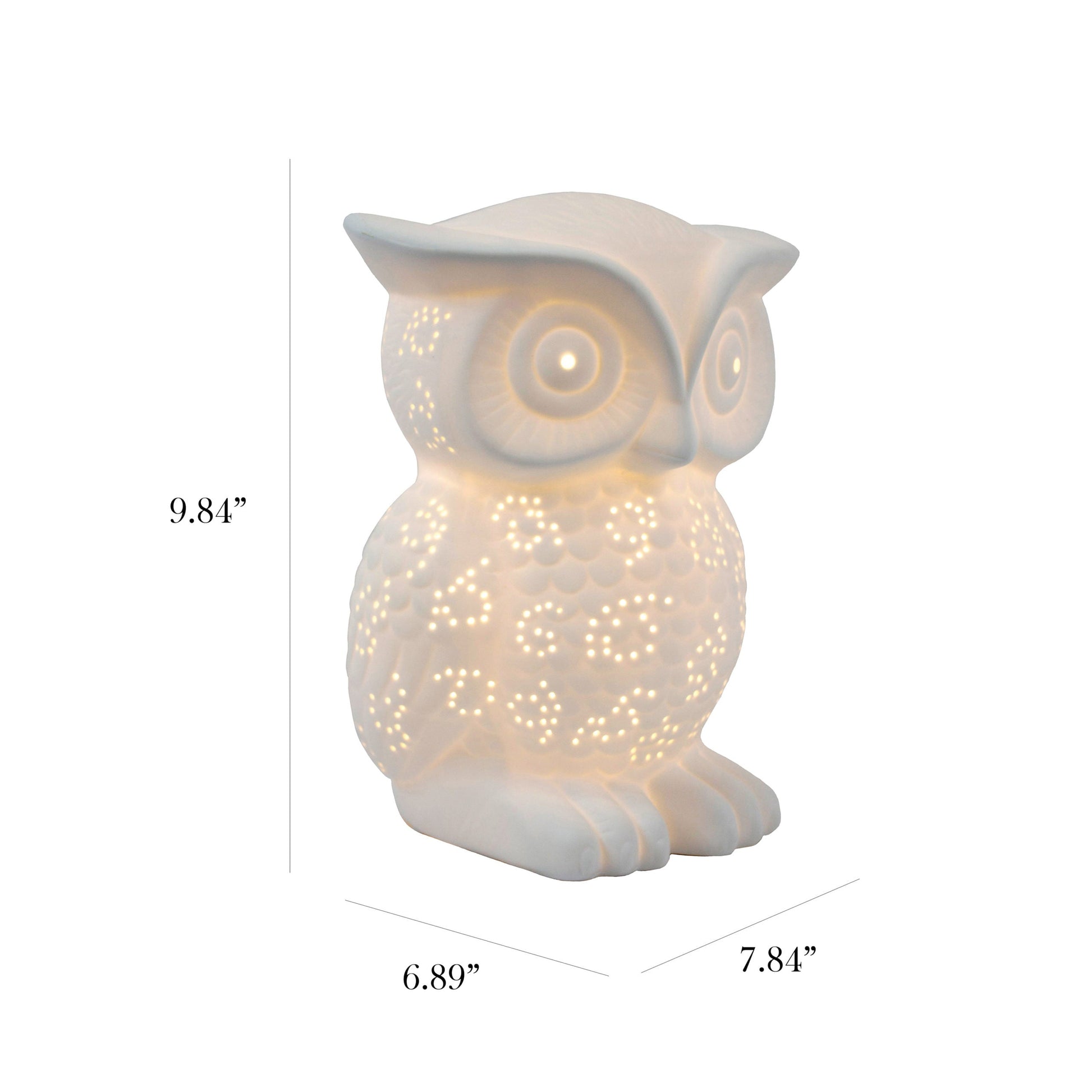 All The Rages Simple Designs Porcelain Wise Owl Shaped Animal Light Table Lamp