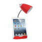 All The Rages Simple Designs Red Semi-Flexible Desk Lamp With iPad Tablet Stand Book Holder & USB Charging Outlet