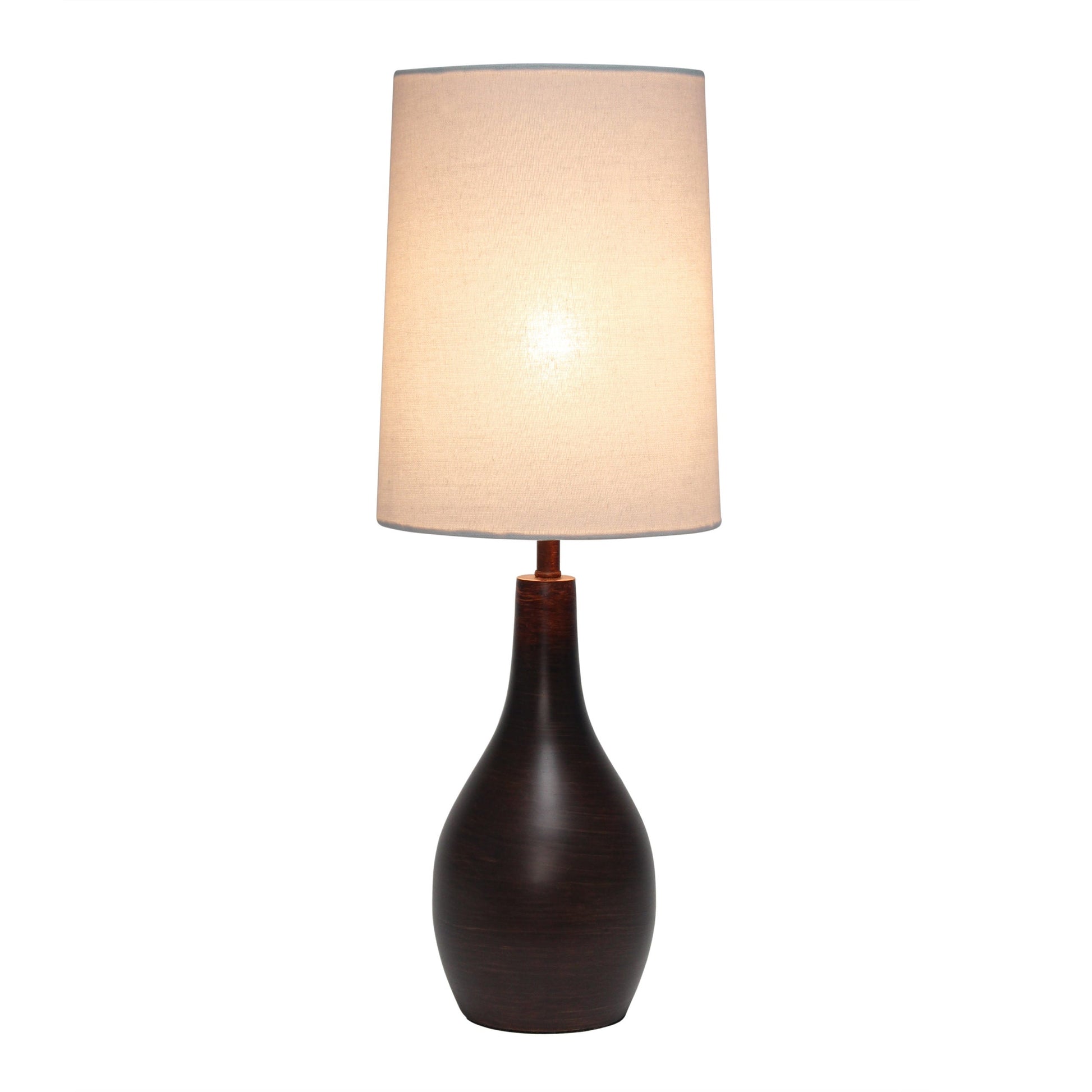 All The Rages Simple Designs Restoration Bronze 1-Light Tear Drop Table Lamp