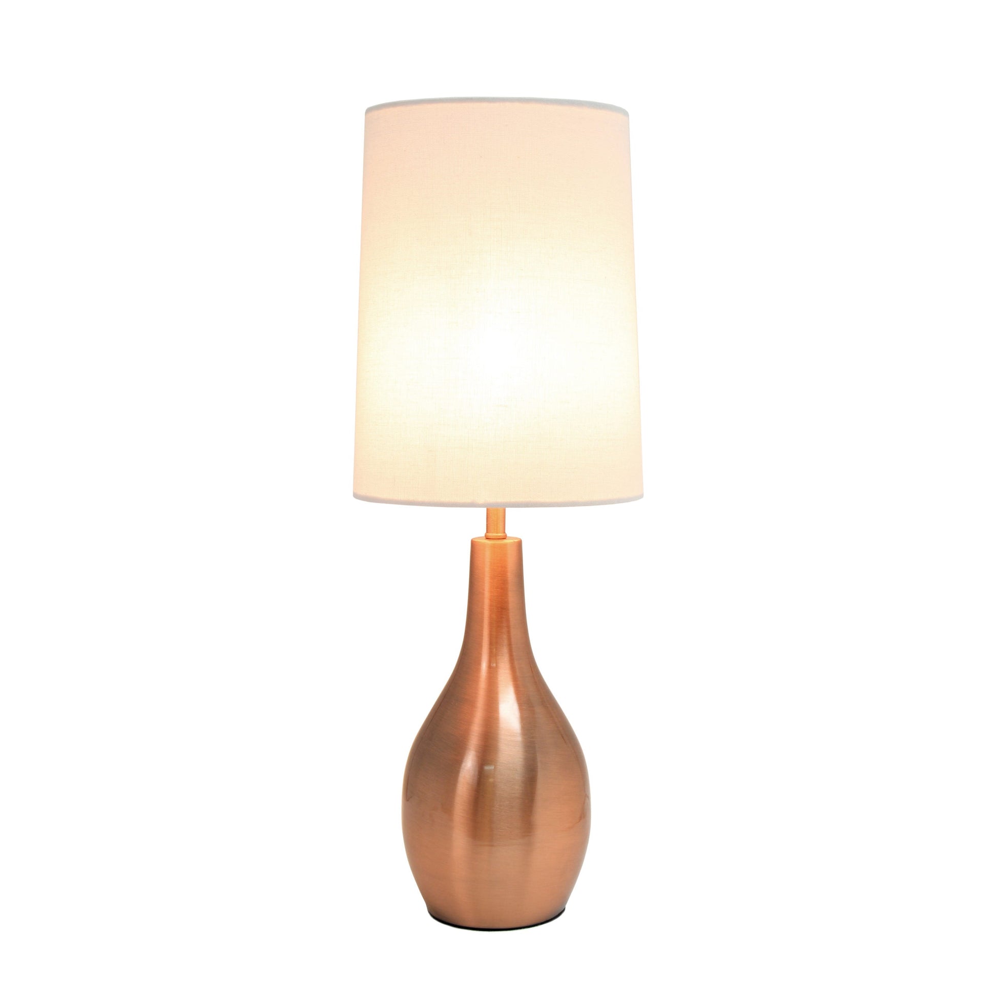 All The Rages Simple Designs Rose Gold 1-Light Tear Drop Table Lamp