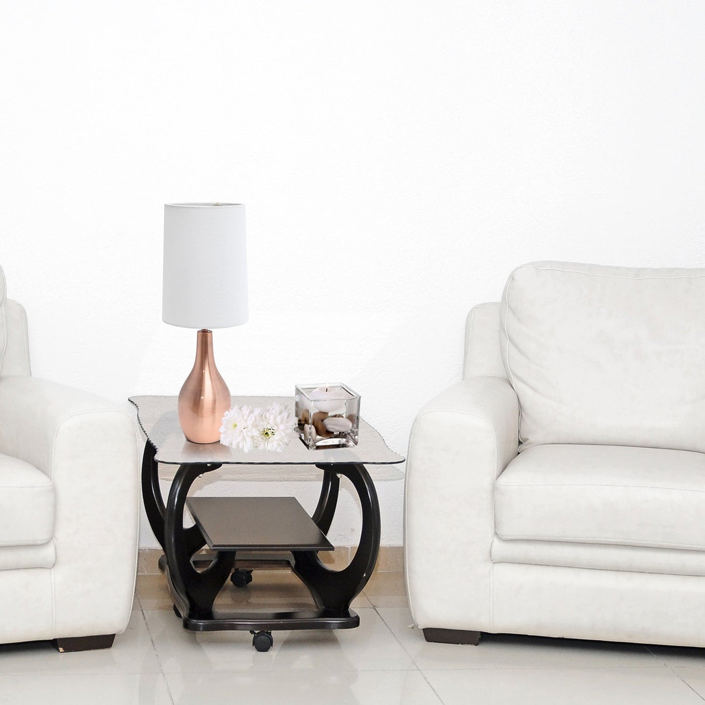 All The Rages Simple Designs Rose Gold 1-Light Tear Drop Table Lamp