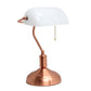 All The Rages Simple Designs Rose Gold Executive Bankers Desk Lamp With White Shade
