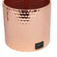 All The Rages Simple Designs Rose Gold Hammered Metal Organizer Table Lamp With USB Charging Port & Fabric Shade