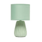 All The Rages Simple Designs Sage Green 11" Ceramic Texture Pastel Table Lamp With Matching Fabric Shade