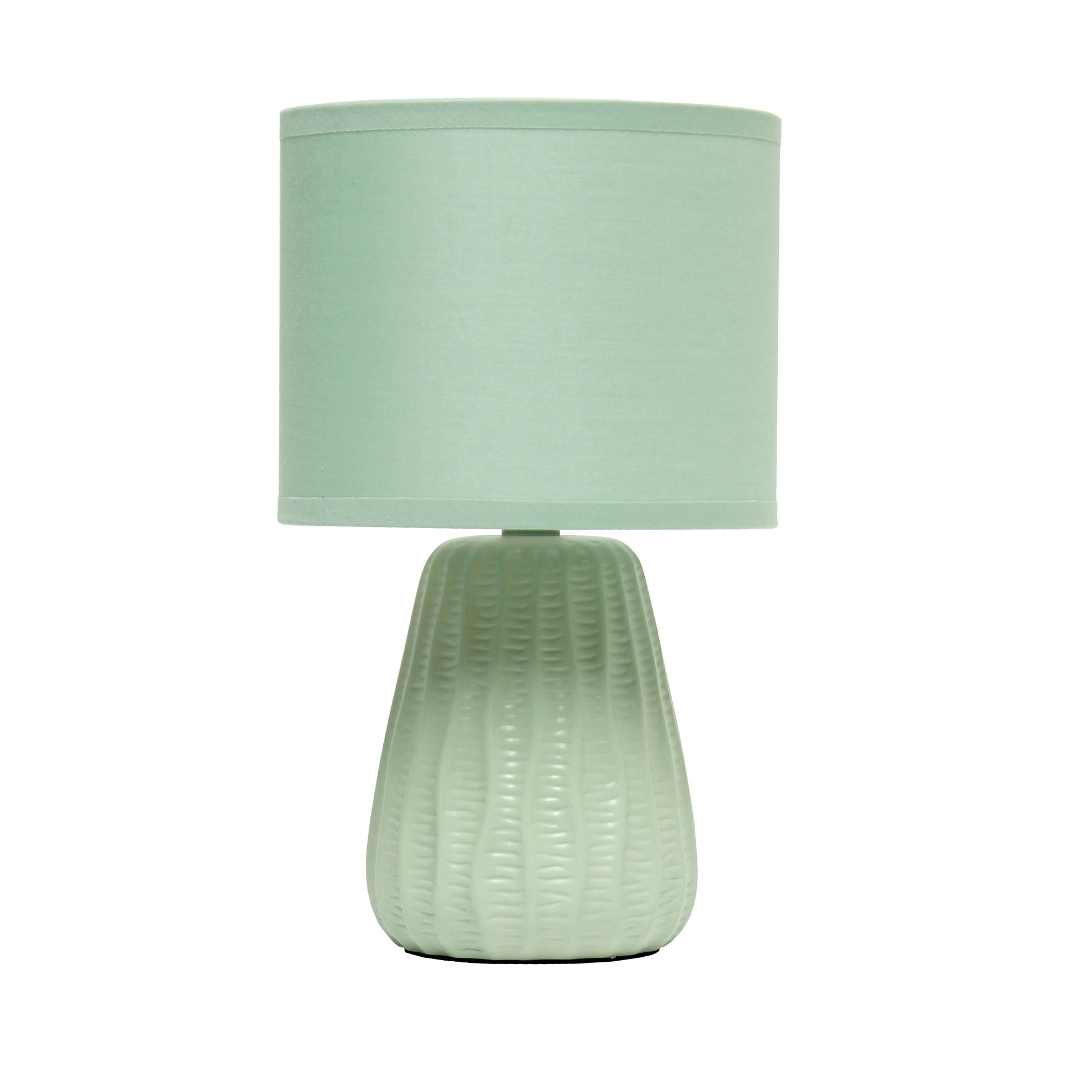 All The Rages Simple Designs Sage Green 11" Ceramic Texture Pastel Table Lamp With Matching Fabric Shade