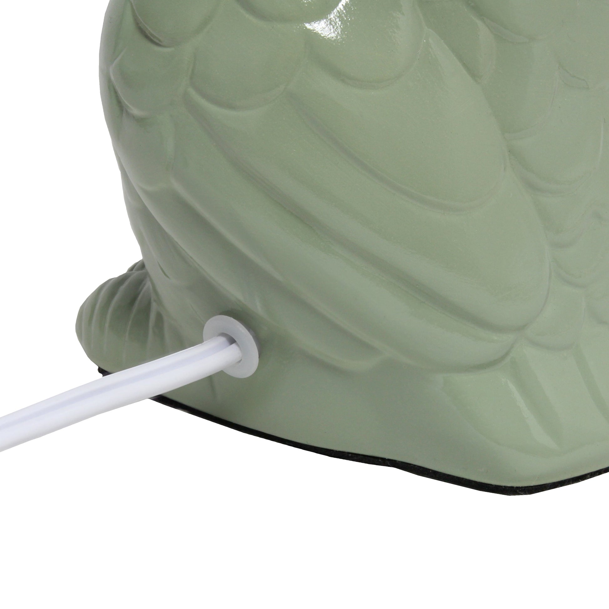 All The Rages Simple Designs Sage Green 13" Ceramic Owl Table Lamp With Matching Fabric Shade