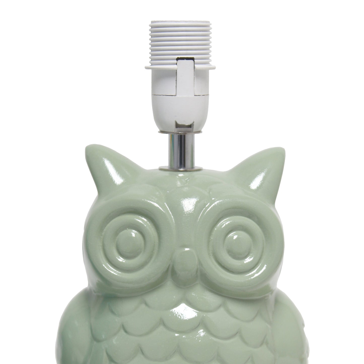 All The Rages Simple Designs Sage Green 13" Ceramic Owl Table Lamp With Matching Fabric Shade