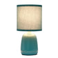 All The Rages Simple Designs Seafoam 10" Ceramic Table Lamp With Matching Fabric Shade