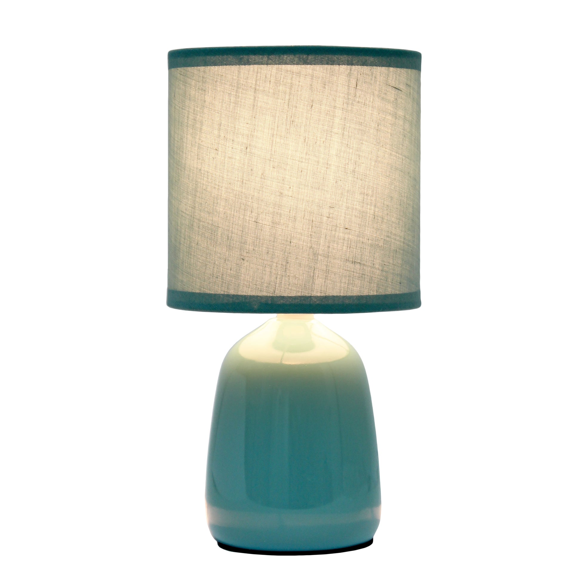 All The Rages Simple Designs Seafoam 10" Ceramic Table Lamp With Matching Fabric Shade
