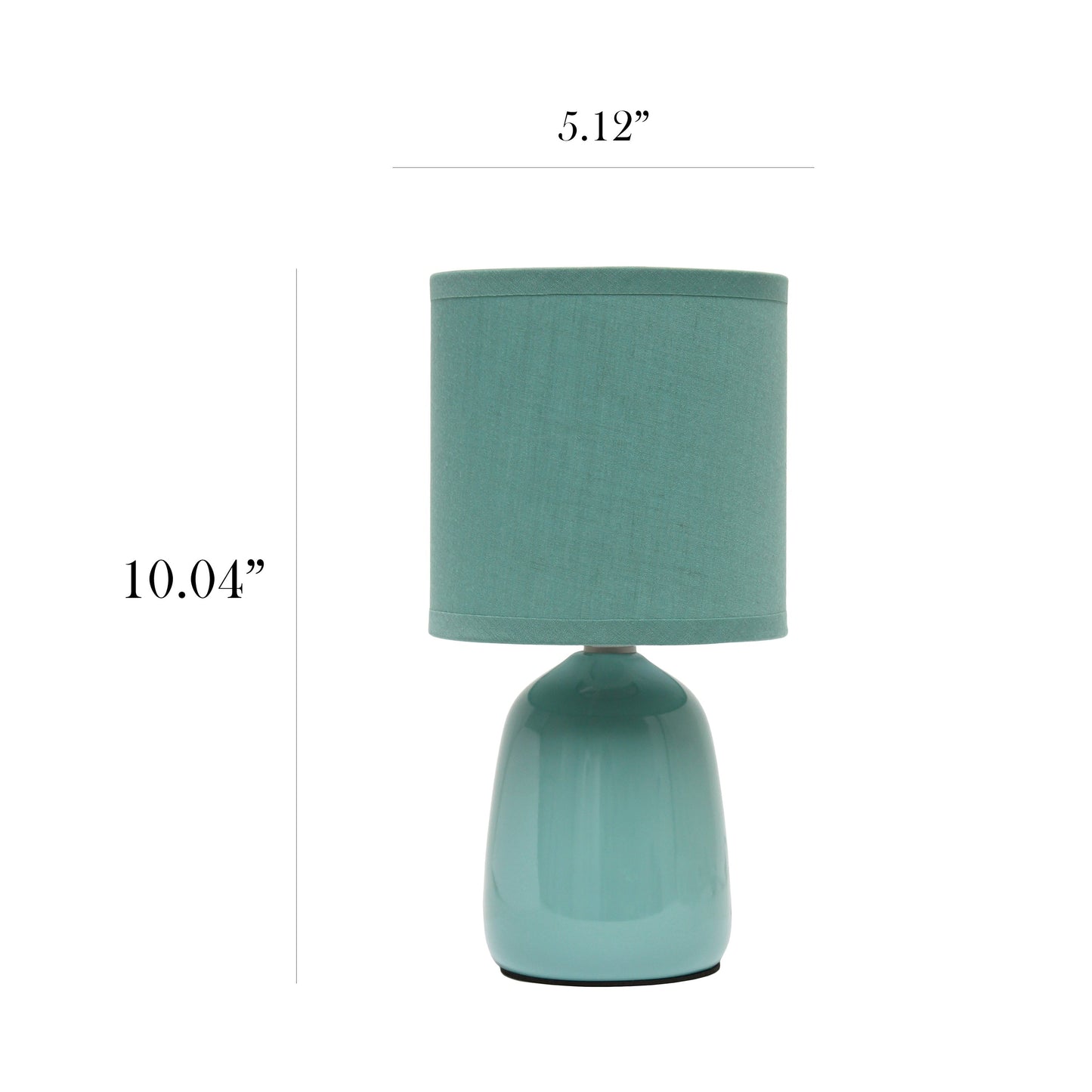 All The Rages Simple Designs Seafoam 10" Ceramic Table Lamp With Matching Fabric Shade