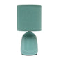 All The Rages Simple Designs Seafoam 10" Ceramic Table Lamp With Matching Fabric Shade