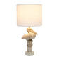 All The Rages Simple Designs Shoreside 17" Tall Coastal Sitting Pelican Beige Wash Polyresin Table Lamp With White Fabric Drum Shade