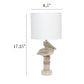 All The Rages Simple Designs Shoreside 17" Tall Coastal Sitting Pelican Beige Wash Polyresin Table Lamp With White Fabric Drum Shade