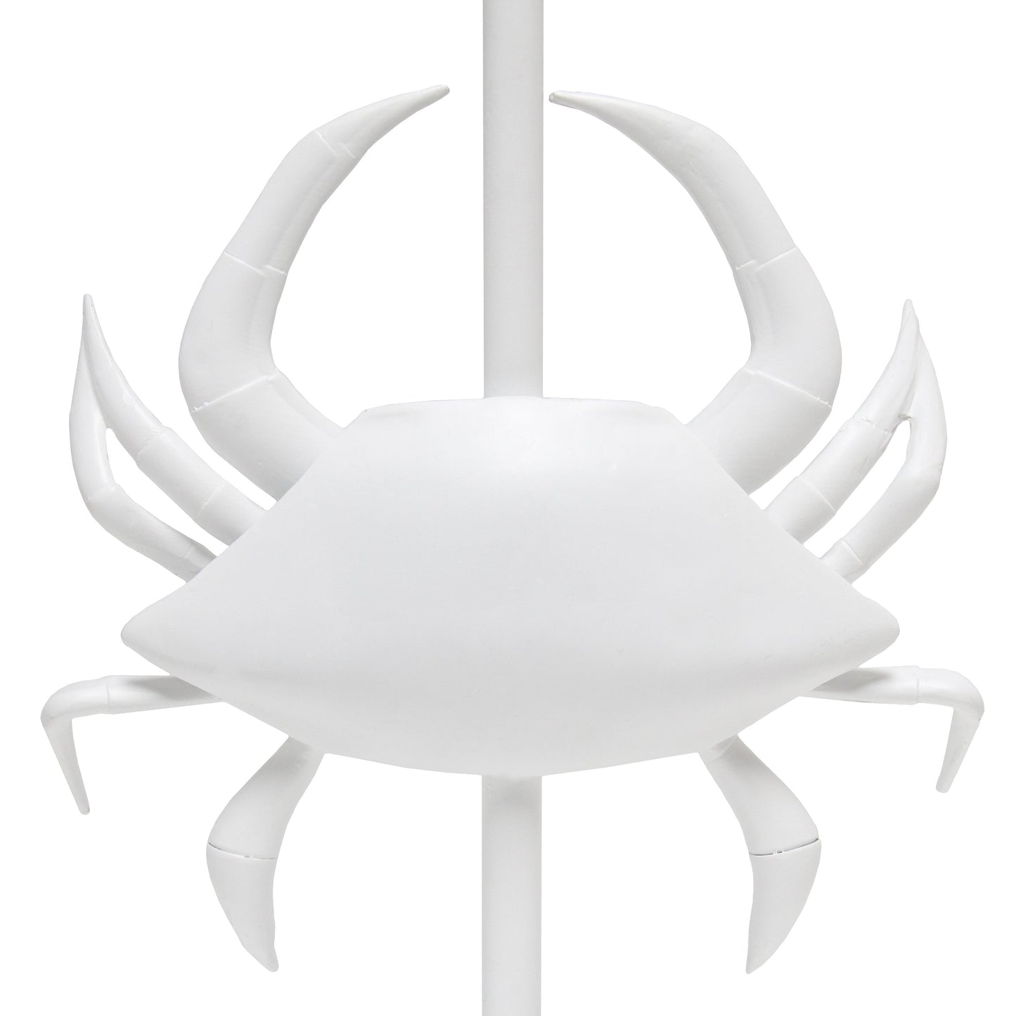 All The Rages Simple Designs Shoreside 18" Tall Coastal White & Polyresin Pinching Crab Shaped Bedside Table Lamp With Light Beige Fabric Drum Shade
