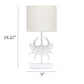 All The Rages Simple Designs Shoreside 18" Tall Coastal White & Polyresin Pinching Crab Shaped Bedside Table Lamp With Light Beige Fabric Drum Shade