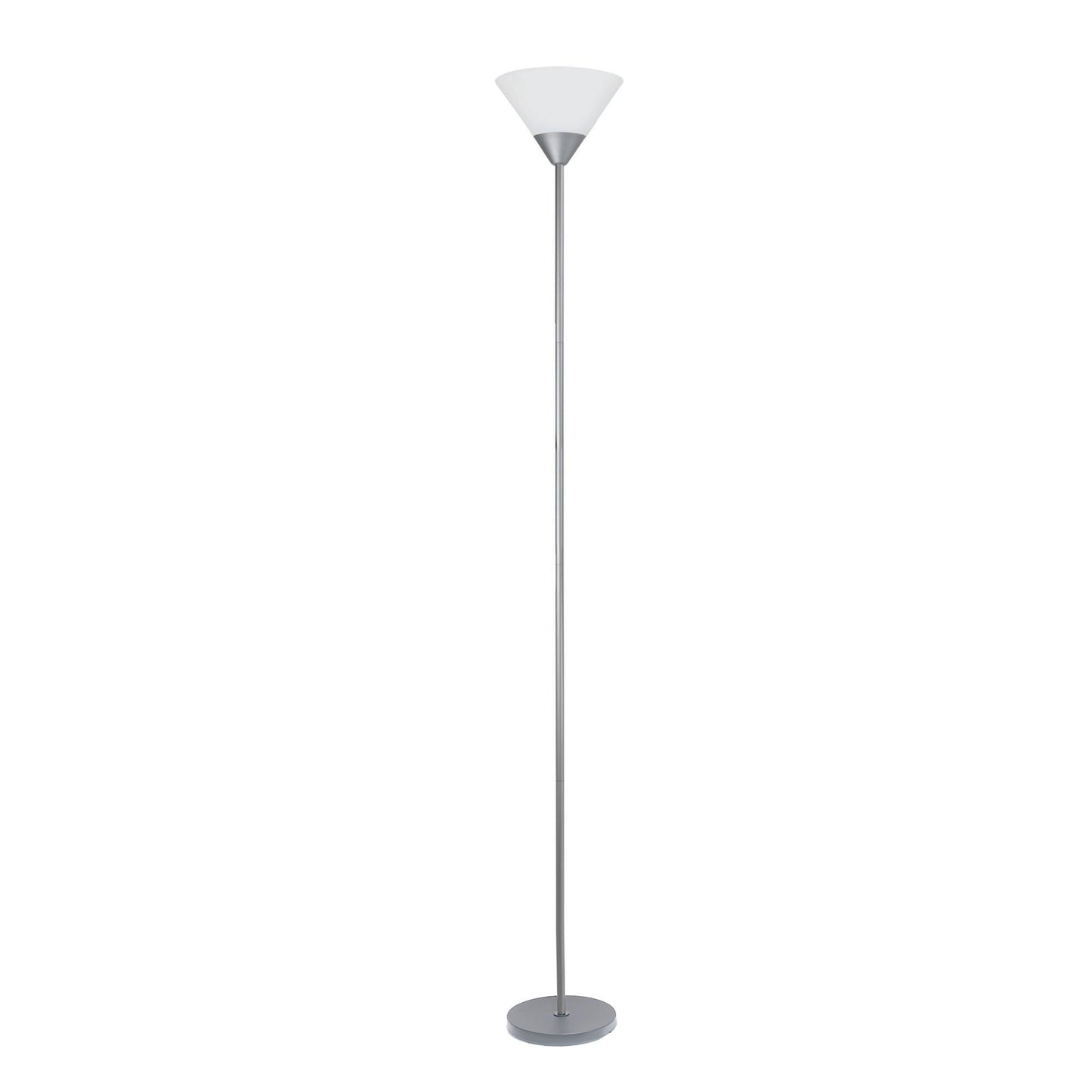 All The Rages Simple Designs Silver 1-Light Stick Torchiere Floor Lamp