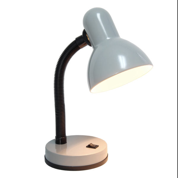 All The Rages Simple Designs Silver Basic Metal Desk Lamp With Flexible Hose Neck