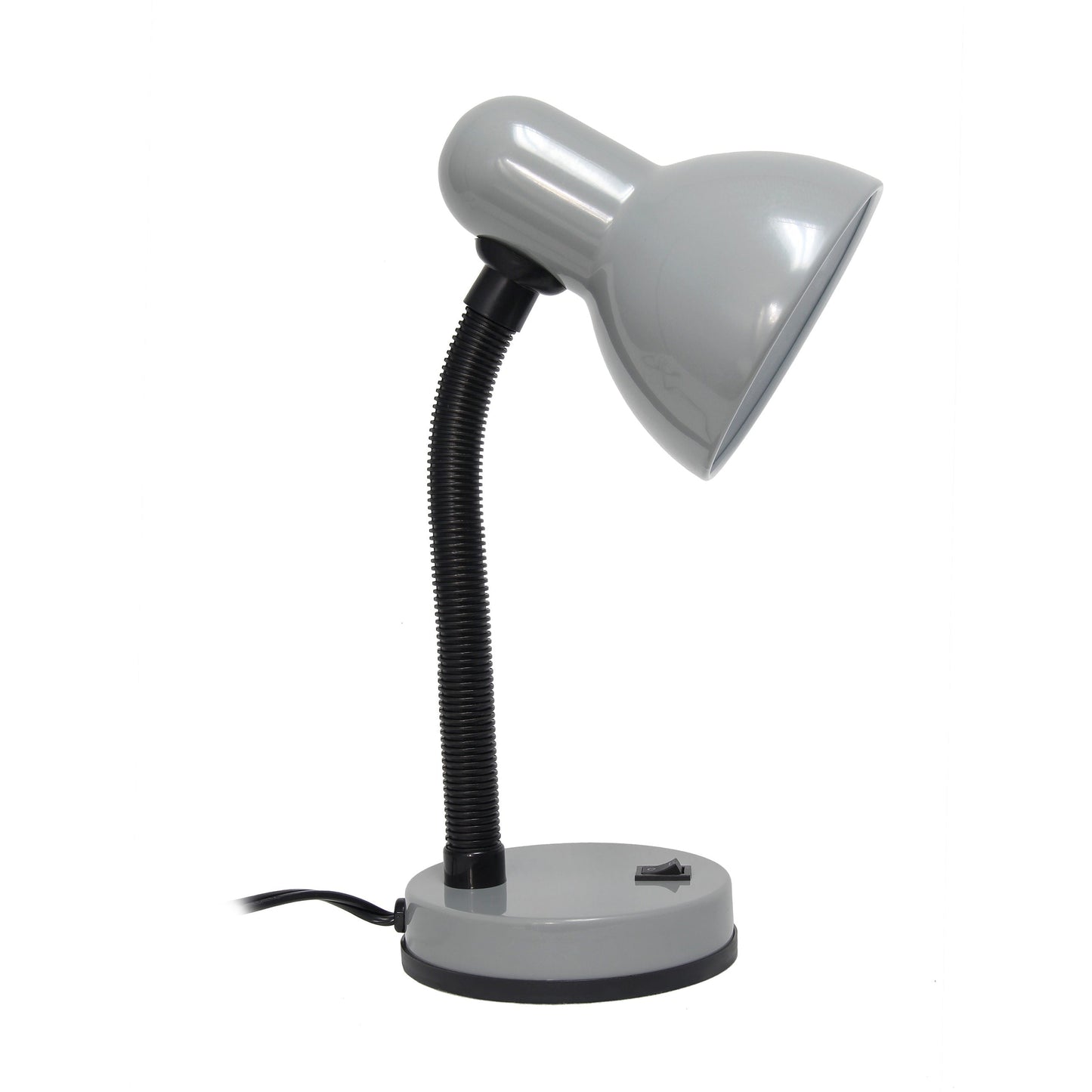 All The Rages Simple Designs Silver Basic Metal Desk Lamp With Flexible Hose Neck