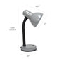 All The Rages Simple Designs Silver Basic Metal Desk Lamp With Flexible Hose Neck