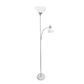 All The Rages Simple Designs Silver Floor Lamp With Reading Light