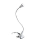 All The Rages Simple Designs Silver LED Gooseneck Clip Light Desk Lamp