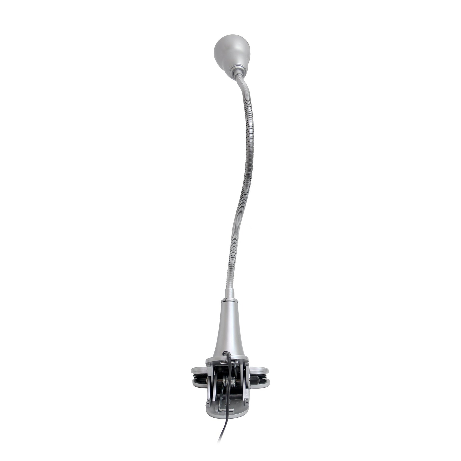 All The Rages Simple Designs Silver LED Gooseneck Clip Light Desk Lamp