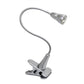 All The Rages Simple Designs Silver LED Gooseneck Clip Light Desk Lamp