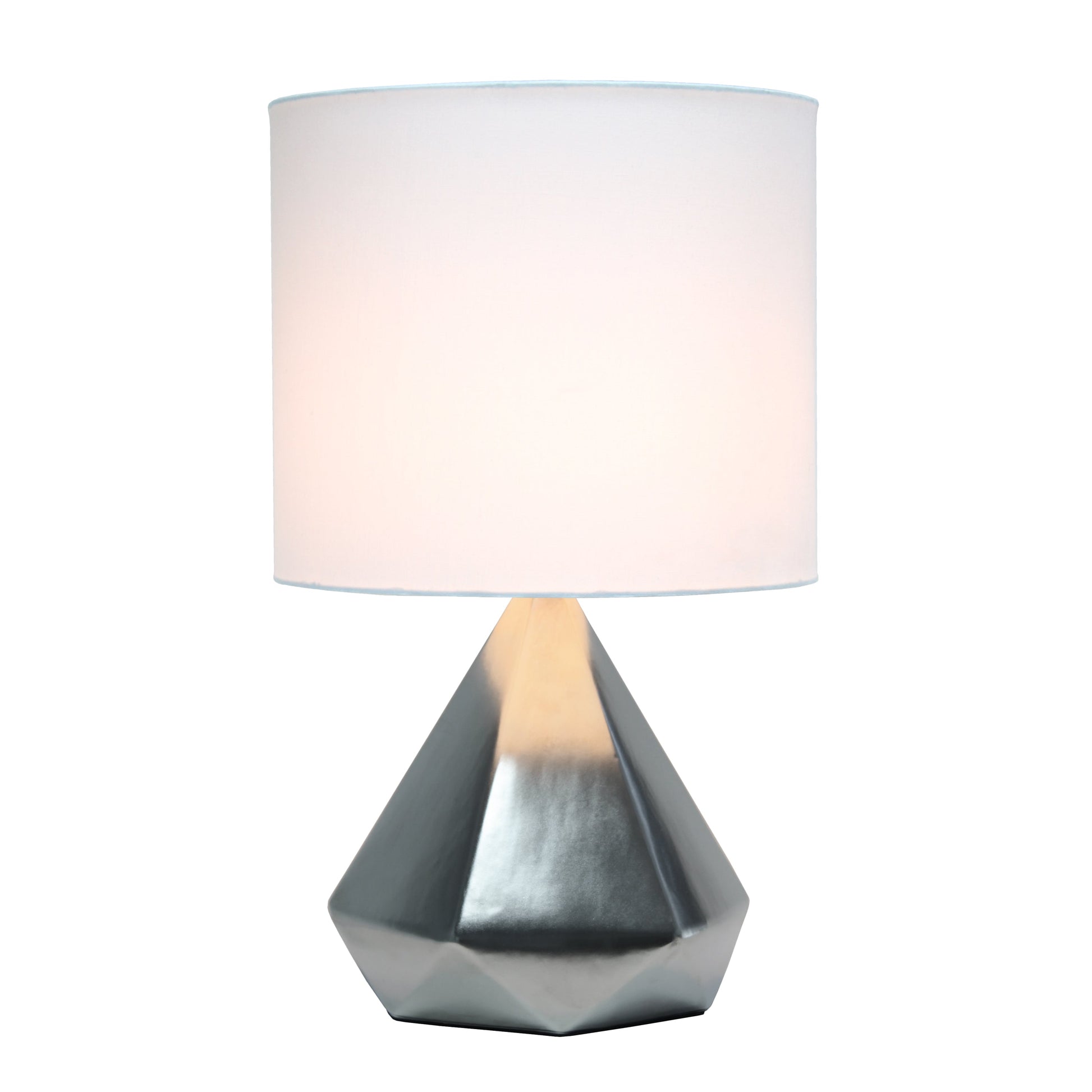 All The Rages Simple Designs Silver Pyramid Table Lamp