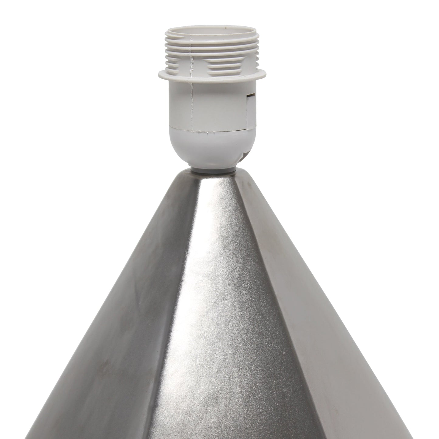 All The Rages Simple Designs Silver Pyramid Table Lamp