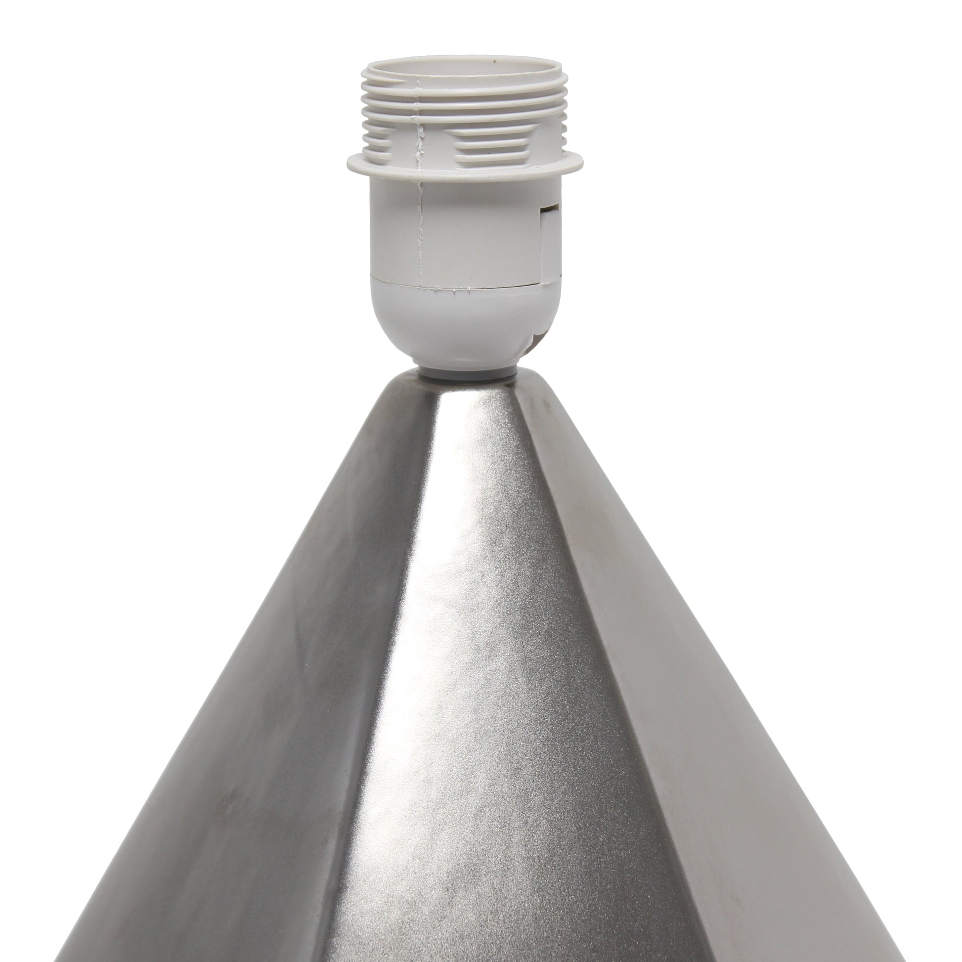 All The Rages Simple Designs Silver Pyramid Table Lamp