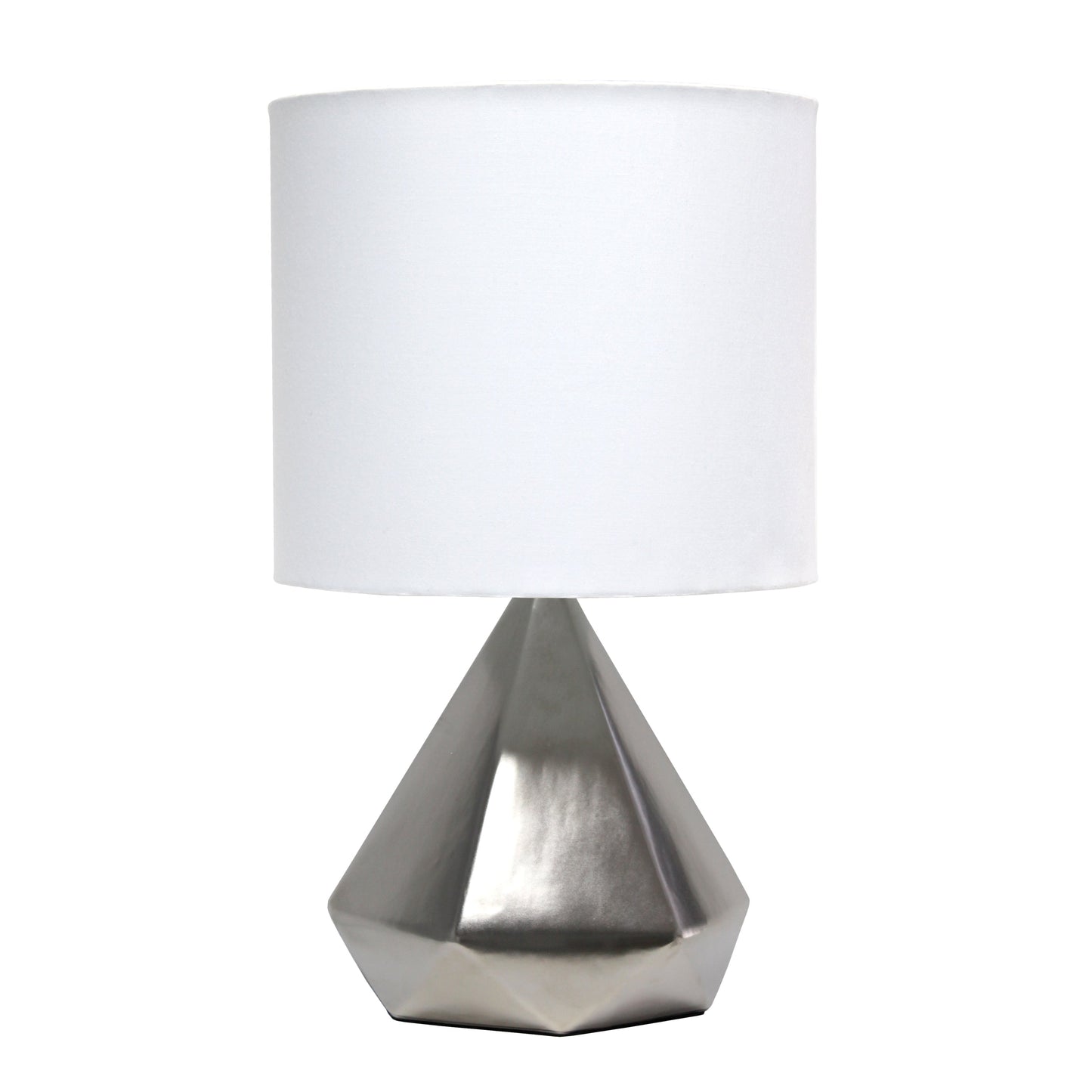All The Rages Simple Designs Silver Pyramid Table Lamp