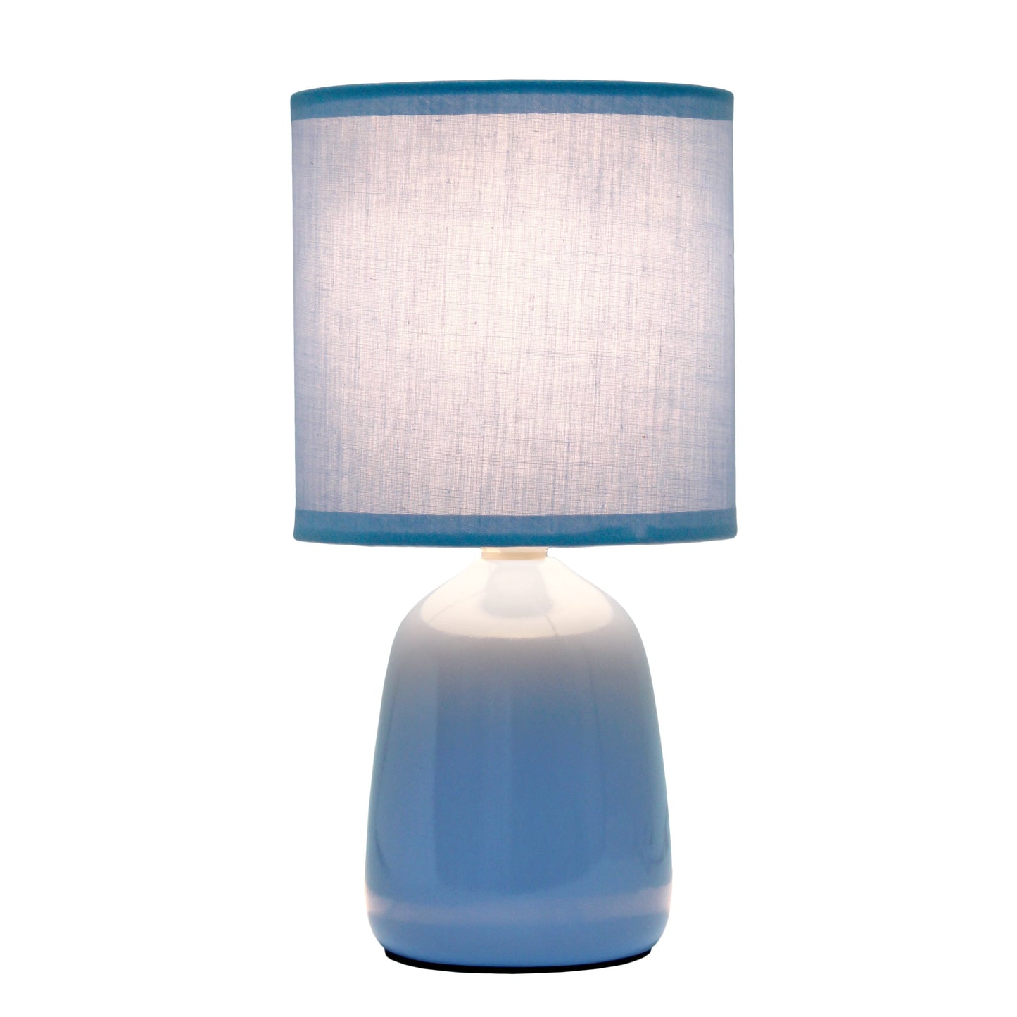 All The Rages Simple Designs Sky Blue 10" Ceramic Table Lamp With Matching Fabric Shade