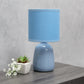 All The Rages Simple Designs Sky Blue 10" Ceramic Table Lamp With Matching Fabric Shade