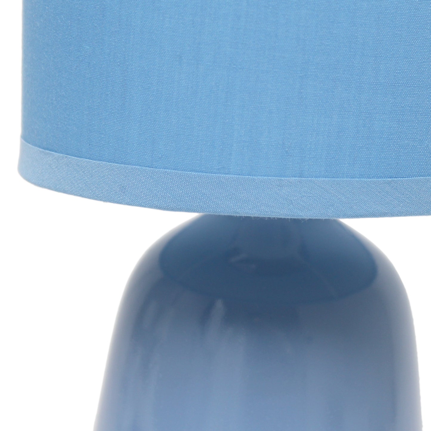 All The Rages Simple Designs Sky Blue 10" Ceramic Table Lamp With Matching Fabric Shade