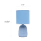 All The Rages Simple Designs Sky Blue 10" Ceramic Table Lamp With Matching Fabric Shade