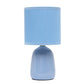 All The Rages Simple Designs Sky Blue 10" Ceramic Table Lamp With Matching Fabric Shade