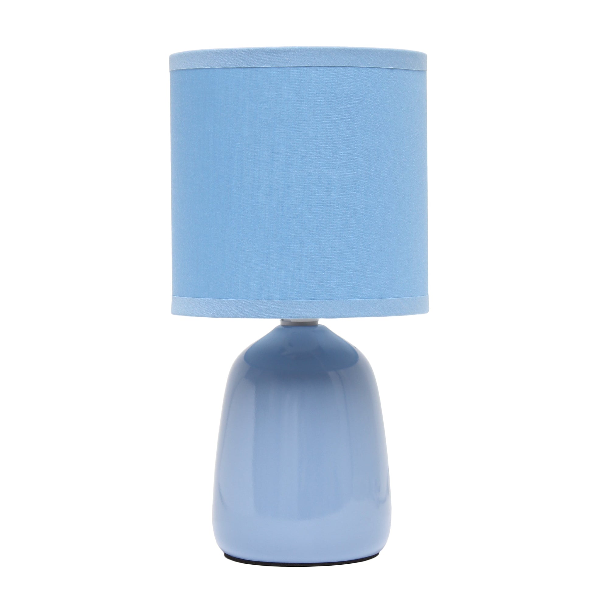 All The Rages Simple Designs Sky Blue 10" Ceramic Table Lamp With Matching Fabric Shade