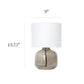 All The Rages Simple Designs Smoke Glass Table Lamp With Gray Fabric Shade