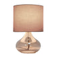 All The Rages Simple Designs Smoke Gray Glass Raindrop Table Lamp With Gray Fabric Shade