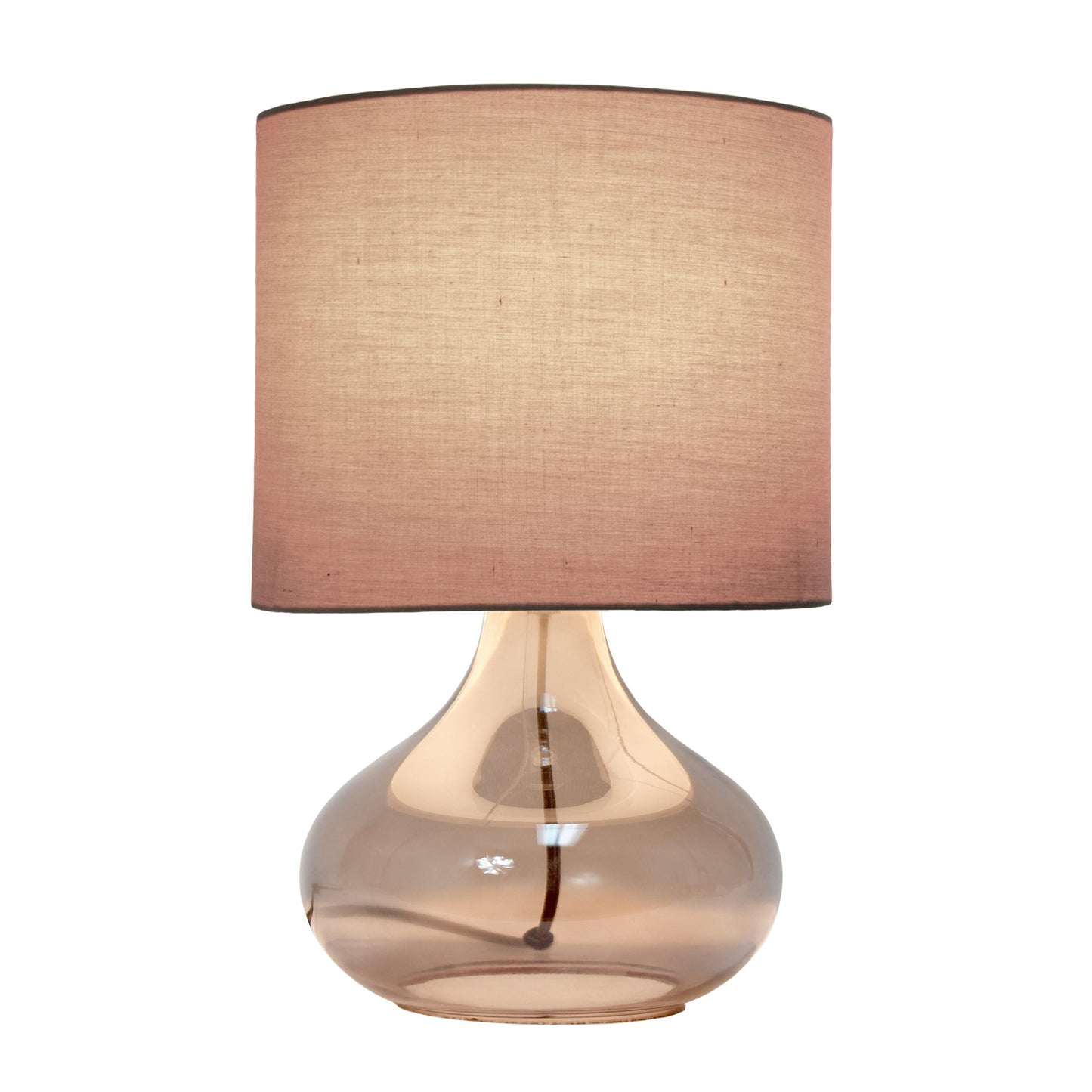 All The Rages Simple Designs Smoke Gray Glass Raindrop Table Lamp With Gray Fabric Shade