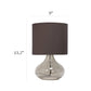 All The Rages Simple Designs Smoke Gray Glass Raindrop Table Lamp With Gray Fabric Shade