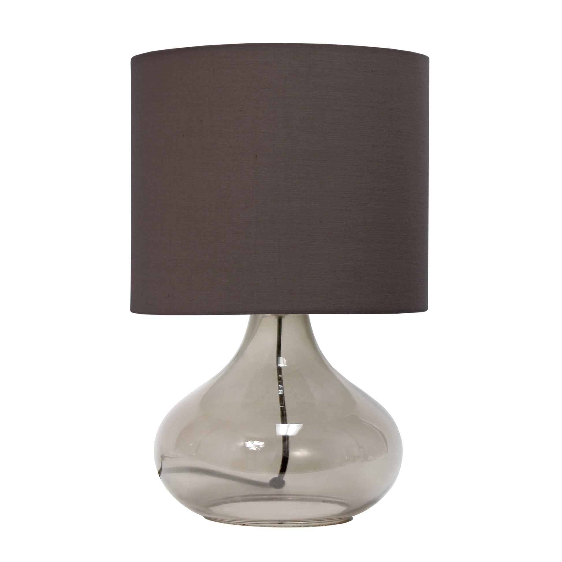 All The Rages Simple Designs Smoke Gray Glass Raindrop Table Lamp With Gray Fabric Shade