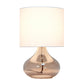 All The Rages Simple Designs Smoke Gray Glass Raindrop Table Lamp With White Fabric Shade