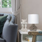 All The Rages Simple Designs Smoke Gray Glass Raindrop Table Lamp With White Fabric Shade