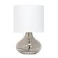 All The Rages Simple Designs Smoke Gray Glass Raindrop Table Lamp With White Fabric Shade
