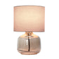 All The Rages Simple Designs Smoke Gray Glass Table Lamp With Gray Fabric Shade