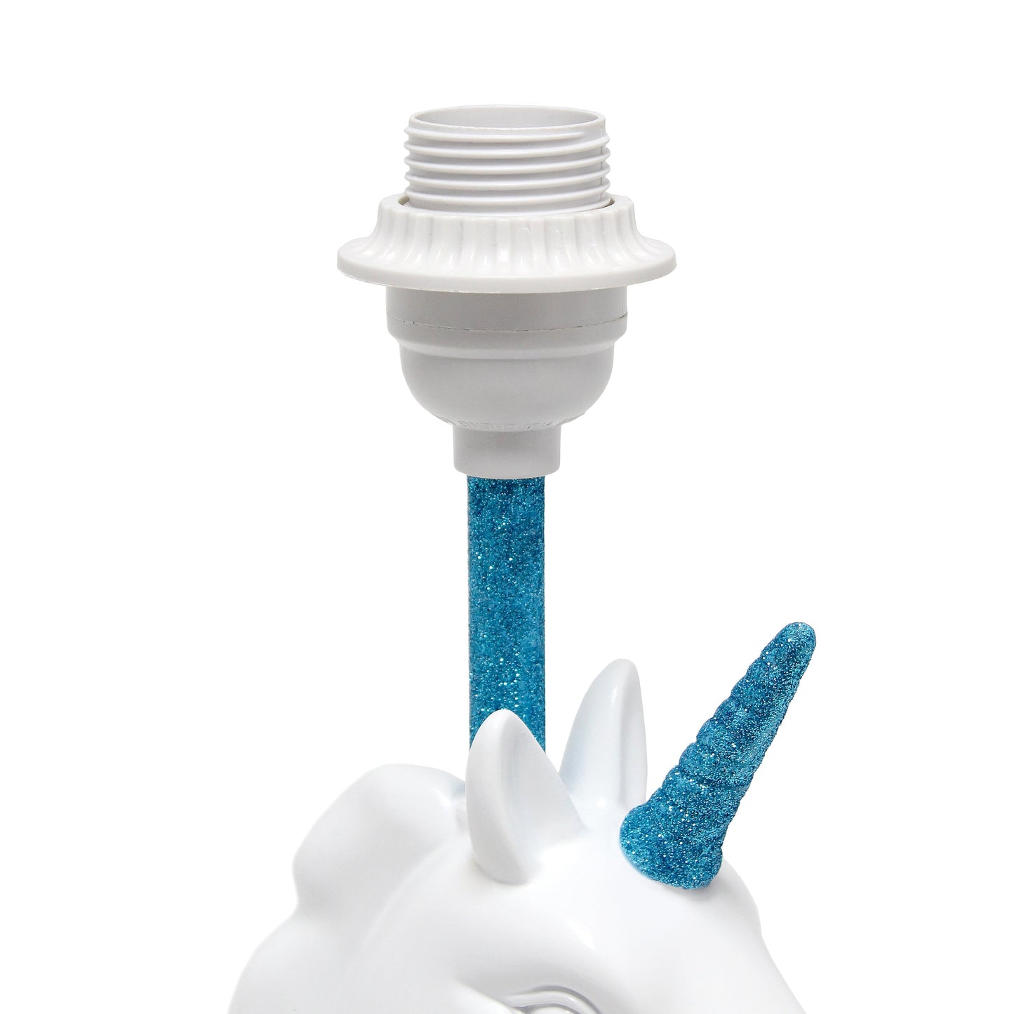 All The Rages Simple Designs Sparkling Blue & White Unicorn Table Lamp
