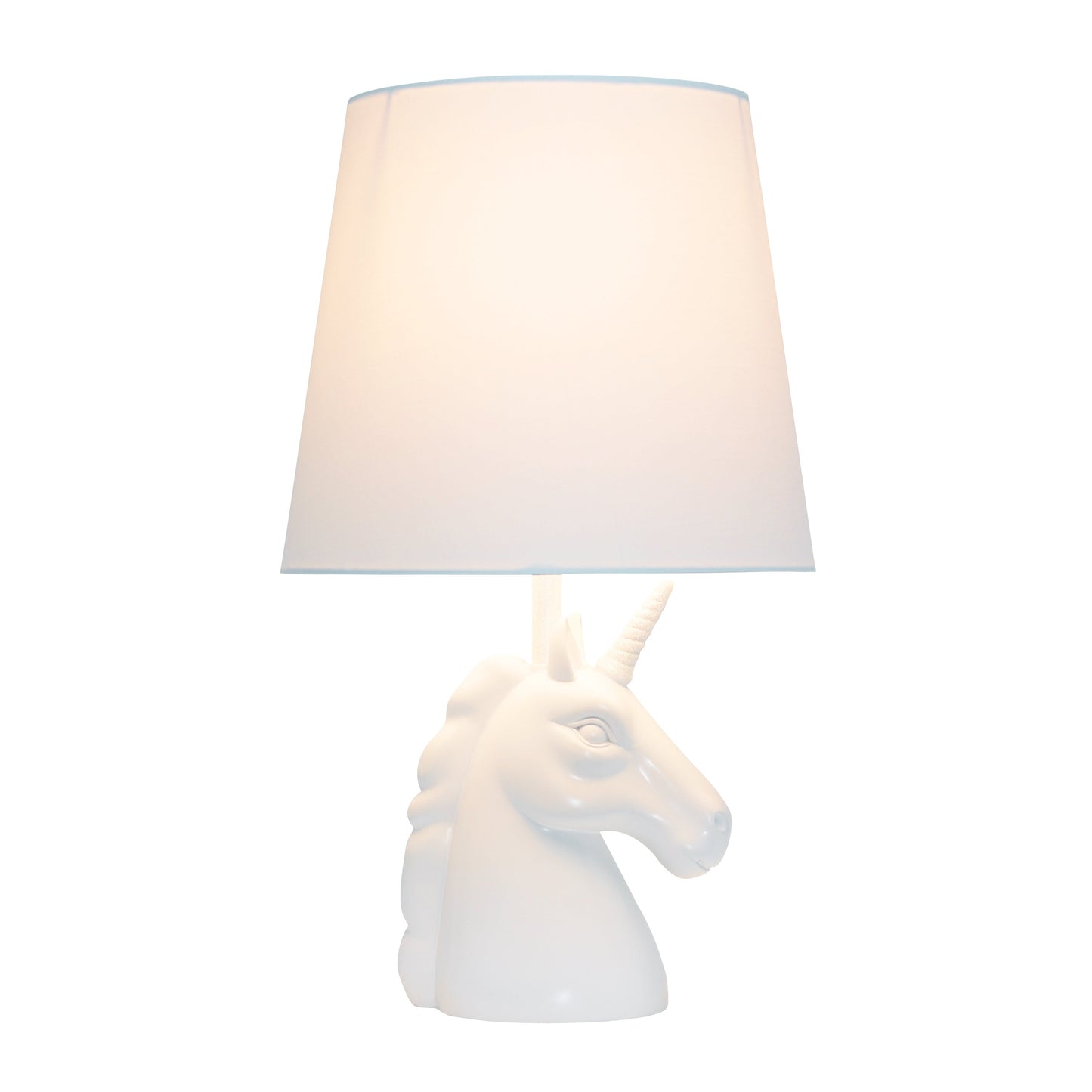All The Rages Simple Designs Sparkling Iridescent & White Unicorn Table Lamp